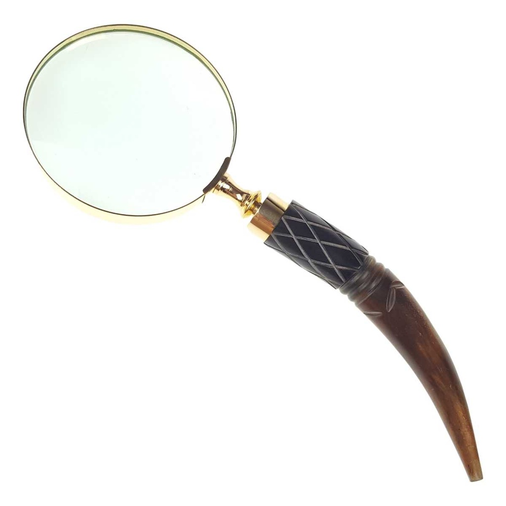 Leselupe Handlupe Vergrößerungsglas Bein Messing #39819