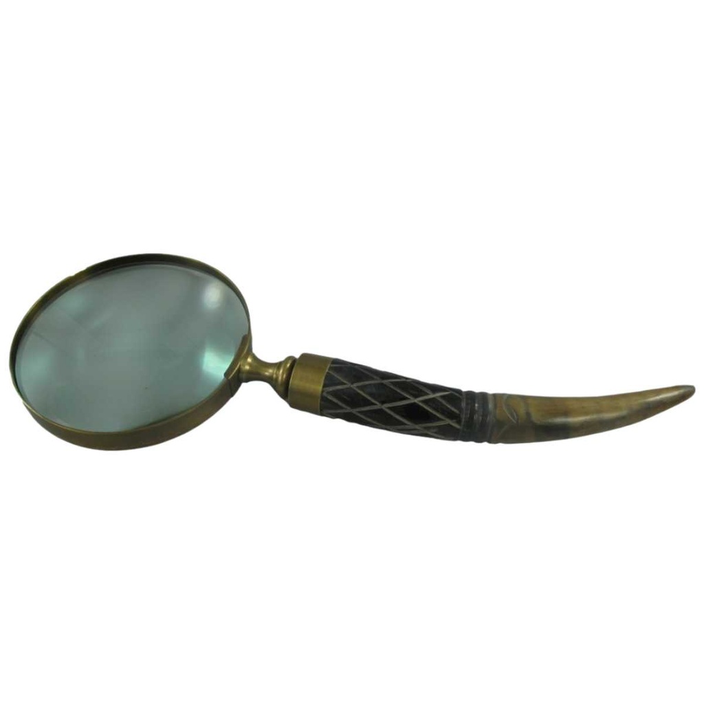 Leselupe Handlupe Vergrößerungsglas Bein Messing #39825