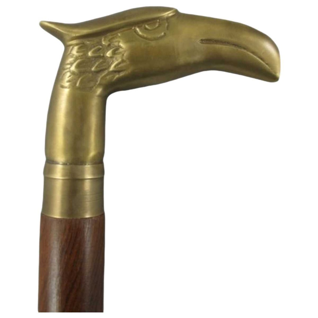 [LA-40012] Gehstock Wanderstock Spazierstock Flanierstock Holz brüniert Adler