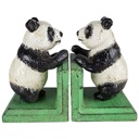 Buchstütze Skulptur Figur Gusseisen Panda 2er Set