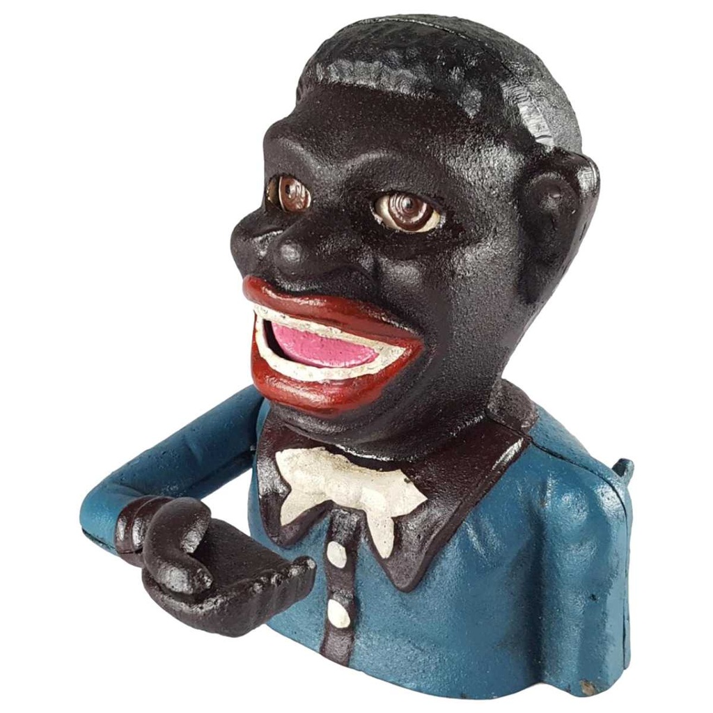 [LA-41150] Spardose Geldbank Skulptur Gusseisen Lustig Spaß H 17 cm