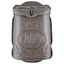 Wandbriefkasten Postkasten Briefkasten rustikal braun H 40 cm Gusseisen