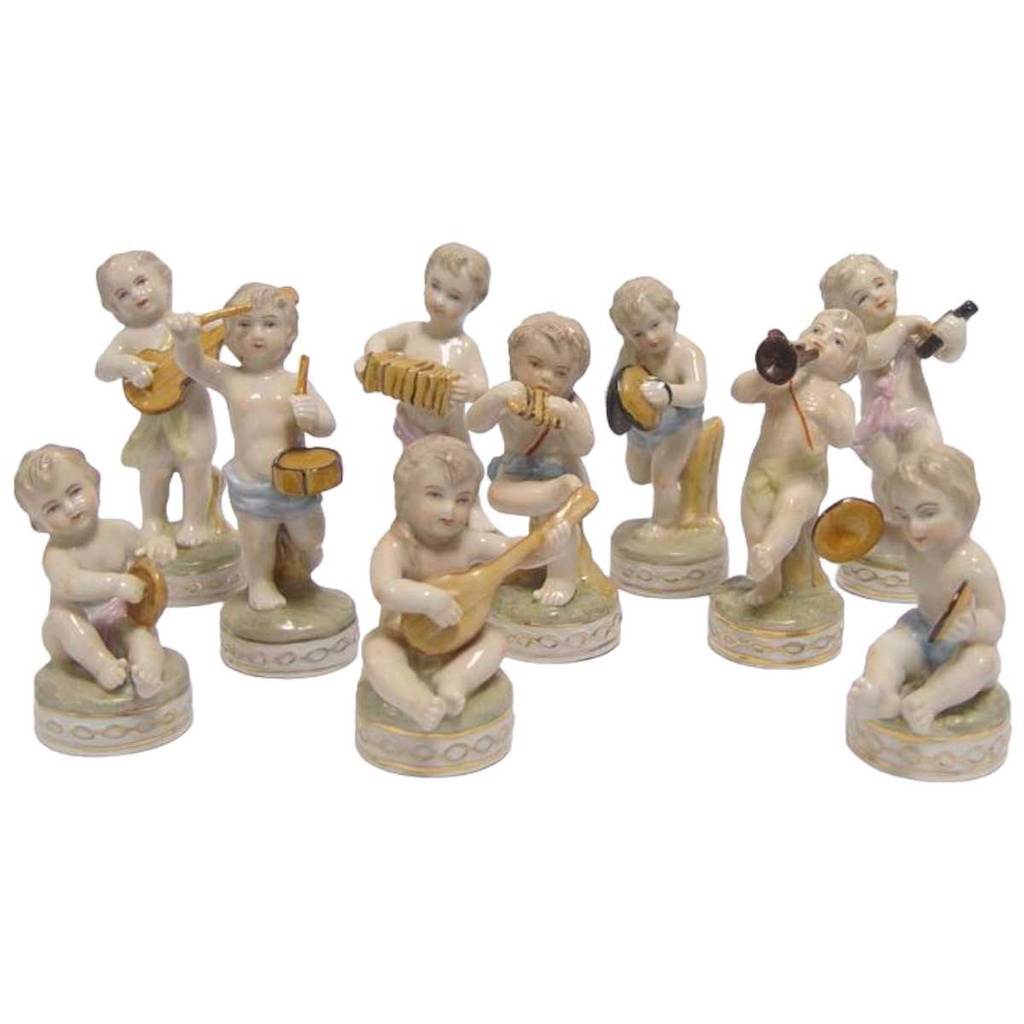 [LA-43104] Figuren Porzellan Putti Musiker 10er Set