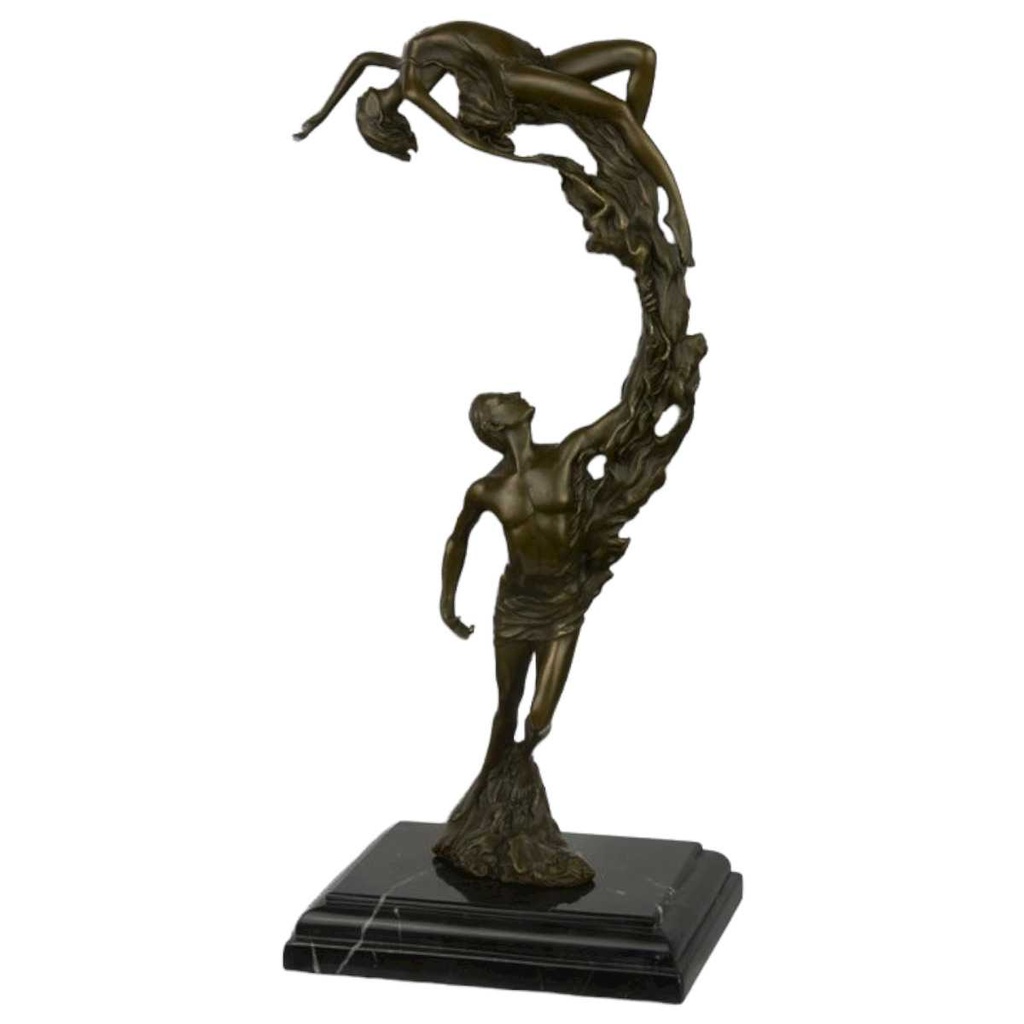 [LA-43236] Bronzeskulptur Bronzefigur Junges Paar