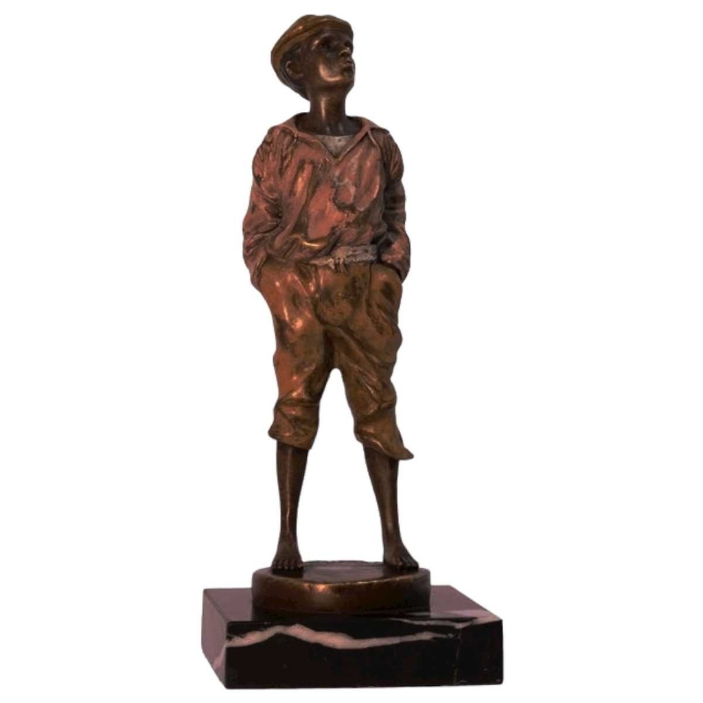 [LA-43252] Bronzeskulptur Bronzefigur Pfeifender Junge Pfeifer Antik-Stil