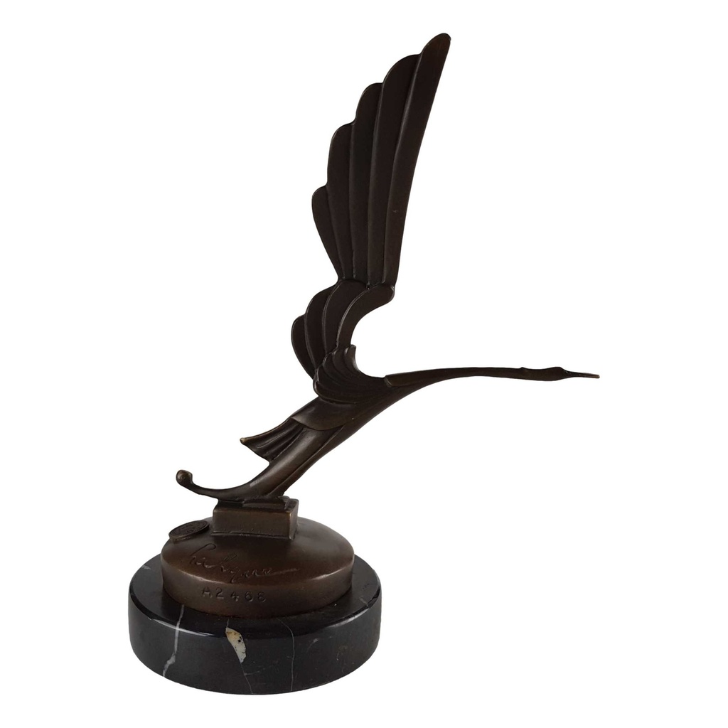 [LA-43299] Bronzeskulptur Bronzefigur Kühlerfigur Bronze Art Déco Storch