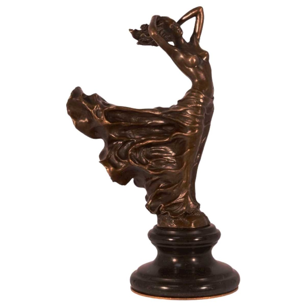 [LA-43361] Bronzeskulptur Bronzefigur Frau Wirbelndes Kleid