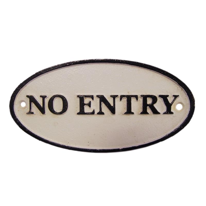 [LA-43507] Wandschild Wandplakette Gusseisen No Entry