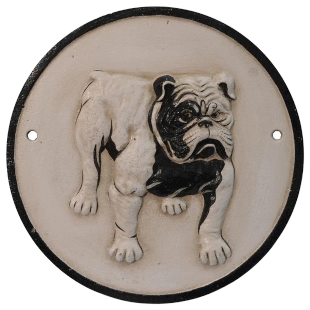 [LA-43516] Wandschild Wandplakette Gusseisen Bulldog