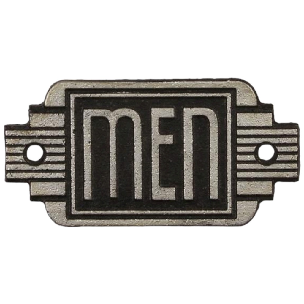 [LA-43535] Wandschild Wandplakette Gusseisen Art Deco Sign Men