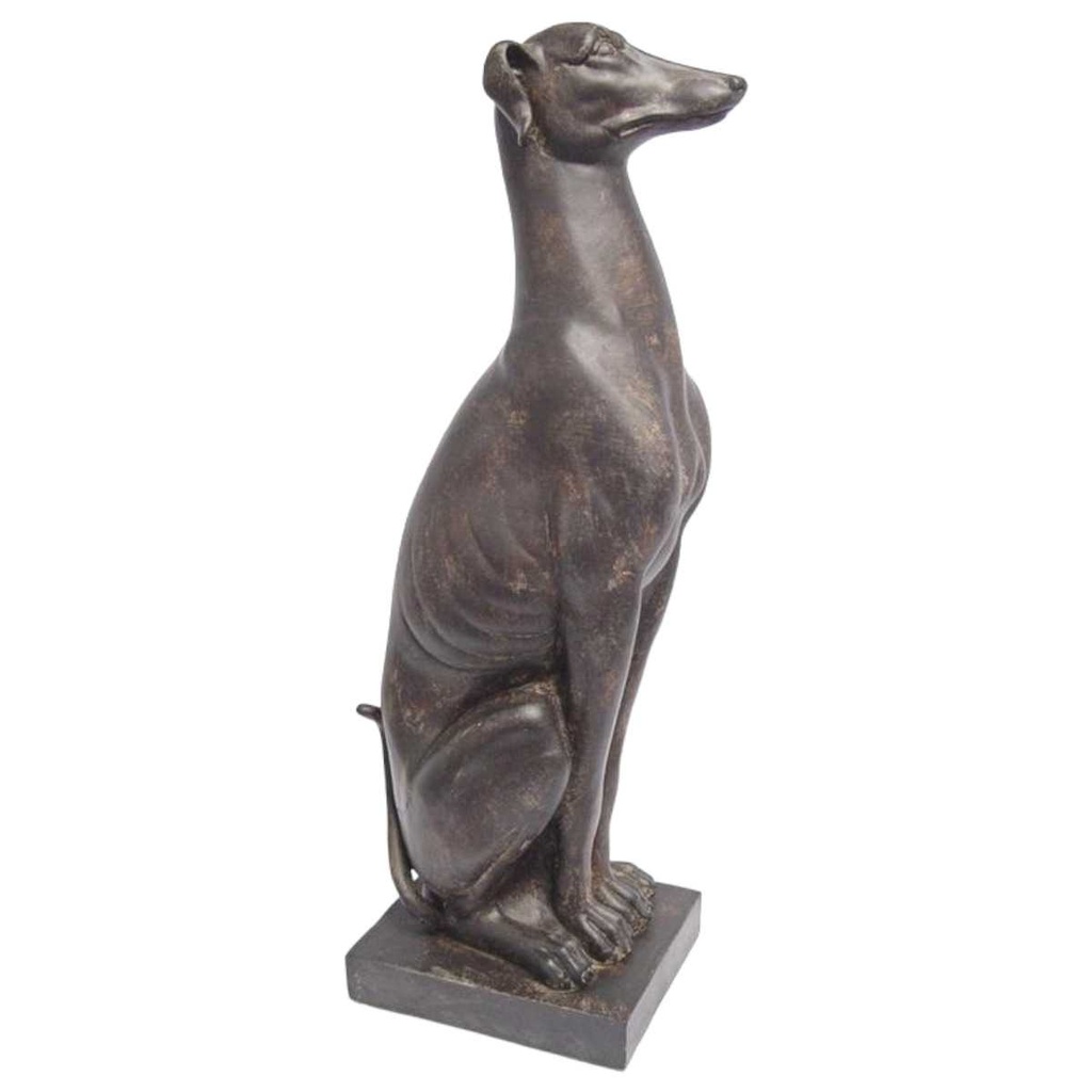 [LA-43639] Skulptur Figur Harz Sitzender Windhund