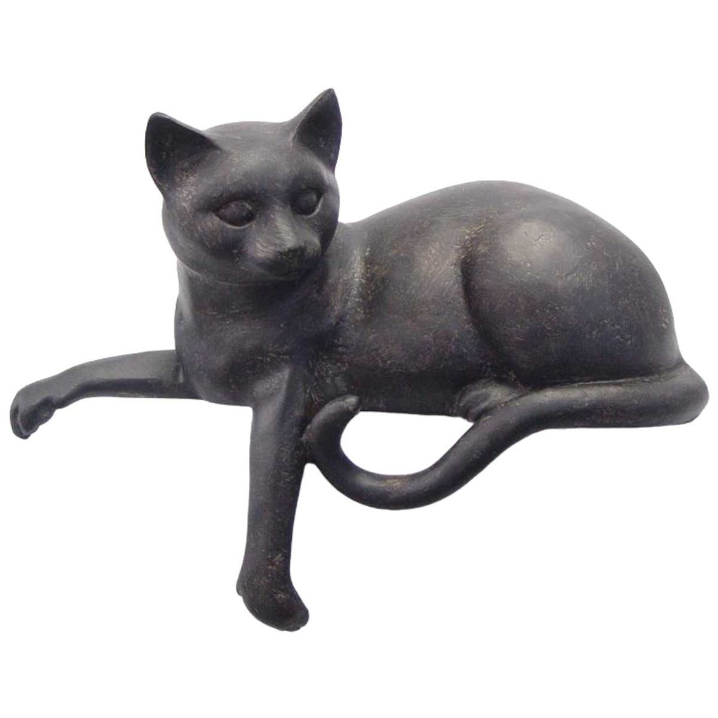 [LA-43649] Skulptur Figur Harz Liegende Katze