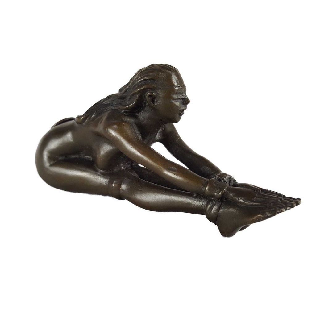 [LA-43838] Bronzeskulptur Bronzefigur Erotik Frau Gefesselt Nackt
