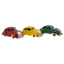Figur Skulptur Automodelle Oldtimer farbig Gusseisen L 11,3 cm 3er Set