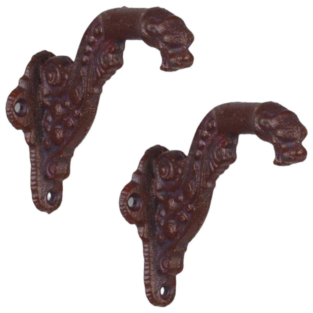[LA-43892] Kleiderhaken Garderobenhaken Wandhaken 2er Set Gusseisen