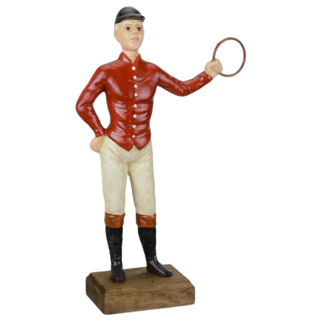 [LA-43917] Figur Skulptur Gusseisen Anhängepfosten im Kavaliersgeist-Stil H 33,9 cm