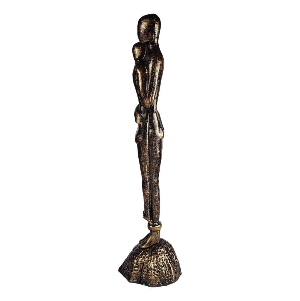 [LA-43938] Figur Skulptur Gusseisen sich Umarmendes Paar - Bronze-Look