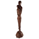 Figur Skulptur Gusseisen umarmendes Paar Rostlook Abstrakt-Stil H 65,7 cm