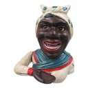 Spardose Geldbank Skulptur Gusseisen Afrikanerin Girl mechanisch