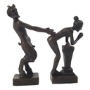 Bronzeskulptur Bronzefigur Erotische Bronzegruppe Satyr & Frau