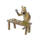 Bronzeskulptur Bronzefigur Fuchs Spielt Karten