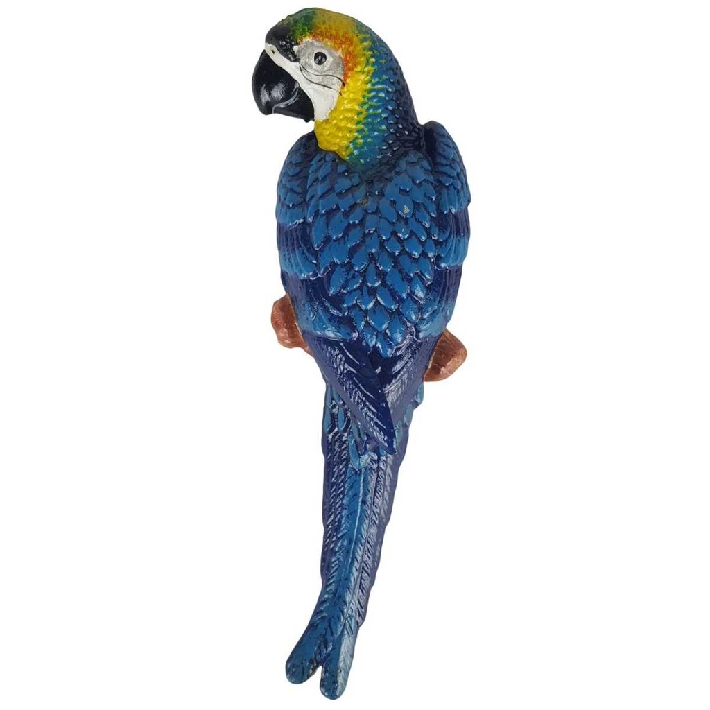 [LA-44466] Figur Skulptur Wanddeko Gusseisen Ara Blau-Gelb links