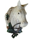 Handtuchhalter Handtuchring weißer Pferdekopf Figur Skulptur H 30 cm Gusseisen