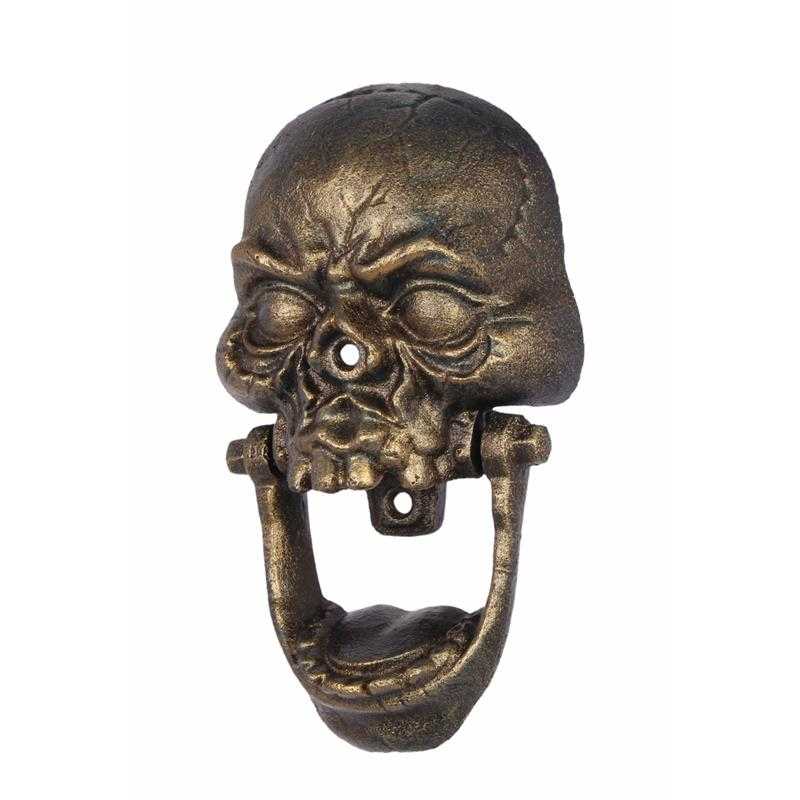 [LA-44485] Wandglocke Türglocke Türklopfer Gusseisen Totenkopf
