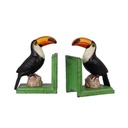 Buchstützen Figur Skulptur Gusseisen Tukan farbig 2er Set