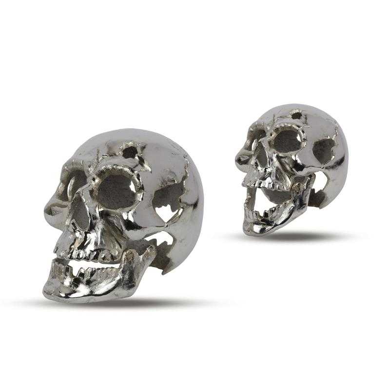 [LA-44501] Figur Gusseisen Silber Totenkopf