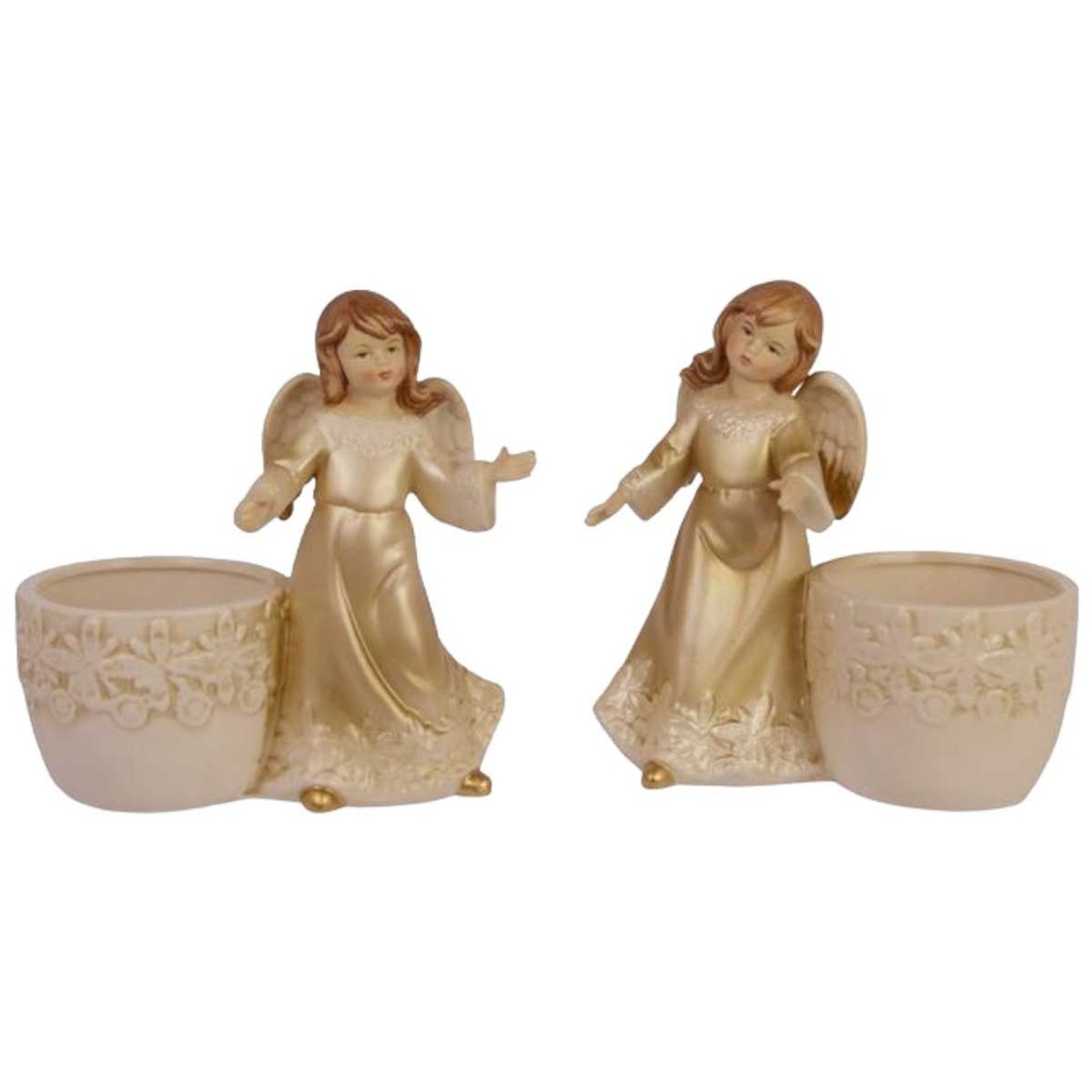 [LA-44906] Teelichthalter Porzellan Figur 2er Set