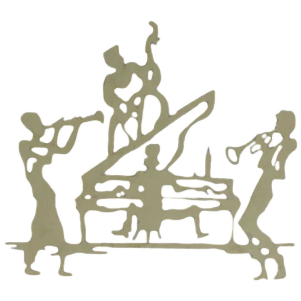 [LA-45052] Wanddekoration Wanddeko Eisen Musikanten