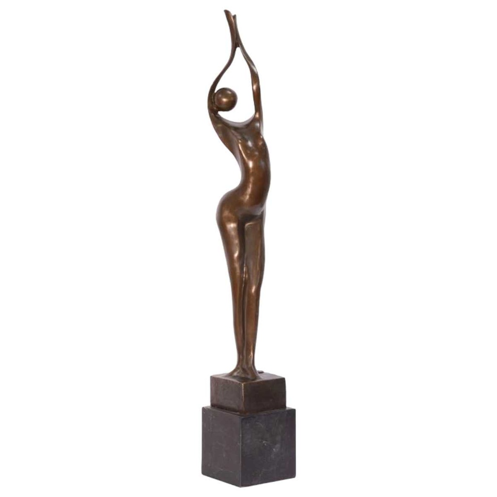 [LA-45248] Bronzeskulptur Bronzefigur Frau Abstrakt-Stil