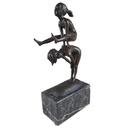 Bronzeskulptur Bronzefigur zwei Kinder beim Bockspringen