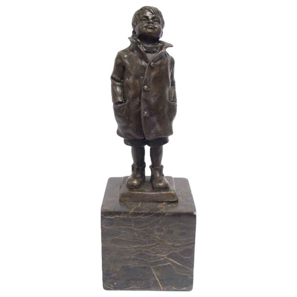 [LA-45256] Bronzeskulptur Bronzefigur Kleiner Junge