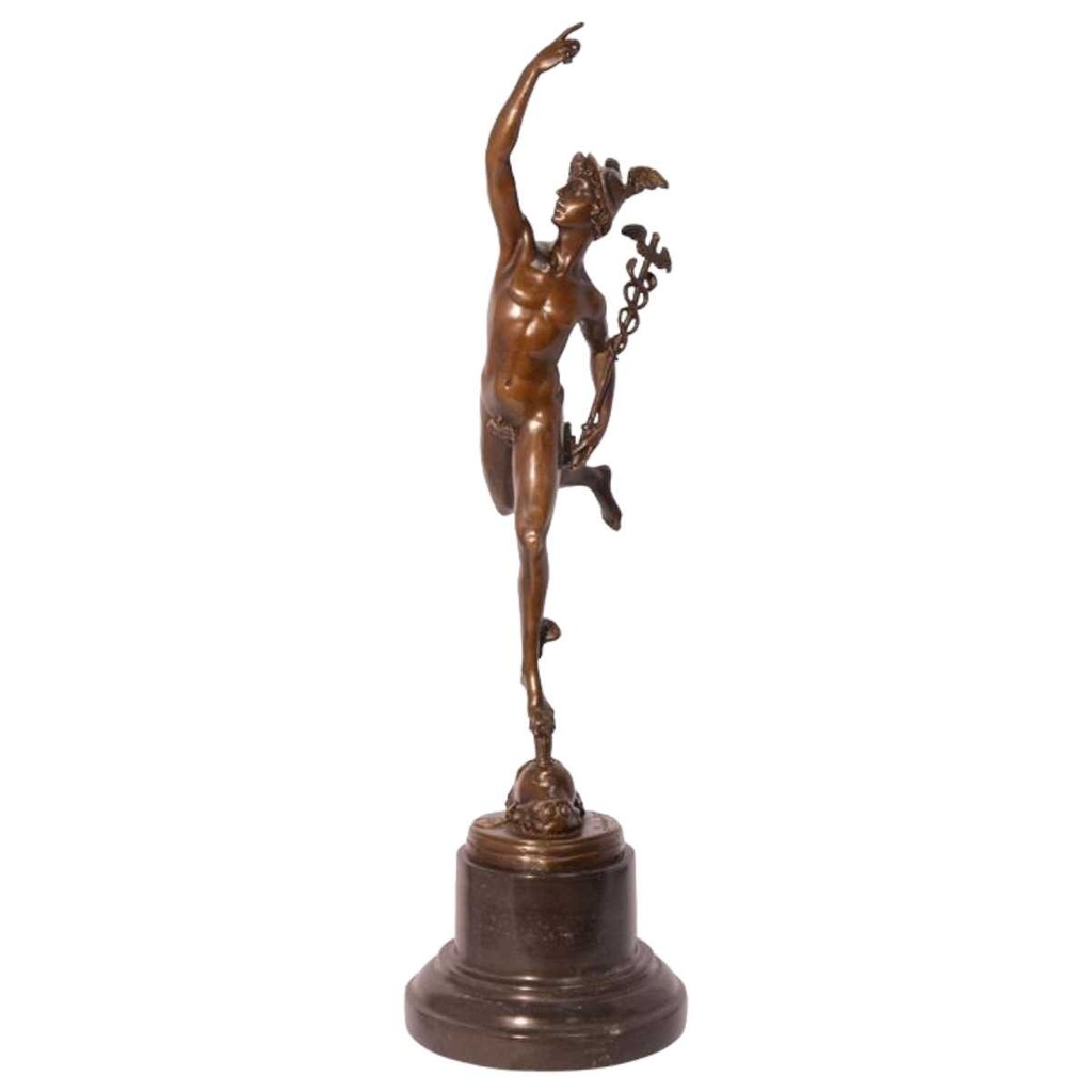 [LA-45264] Bronzeskulptur Bronzefigur Merkur