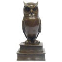 Bronzeskulptur Bronzefigur Weise Eule Uhu