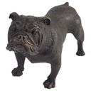 Bronzeskulptur Bronzefigur Statue Hund Englische Bulldogge Modern Art-Deco