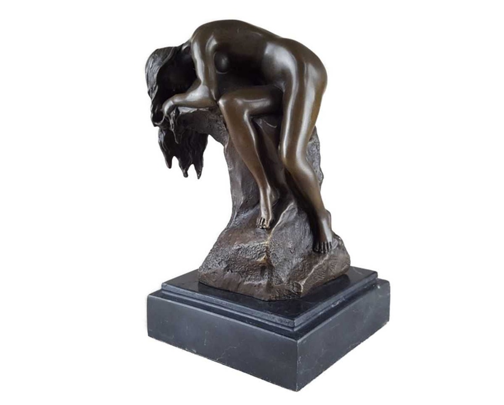 [LA-45345] Bronzeskulptur Bronzefigur Frau Schlafend