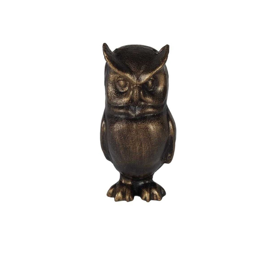 [LA-45382] Figur Gusseisen Eule Uhu Vogel