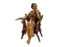 Bronzeskulptur Bronzefigur Frau Sitzend Auf Einem Kurulischen Sessel