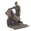 Bronzeskulptur Bronzefigur Arabischer Teppichverkäufer Teppichhändler Bunt