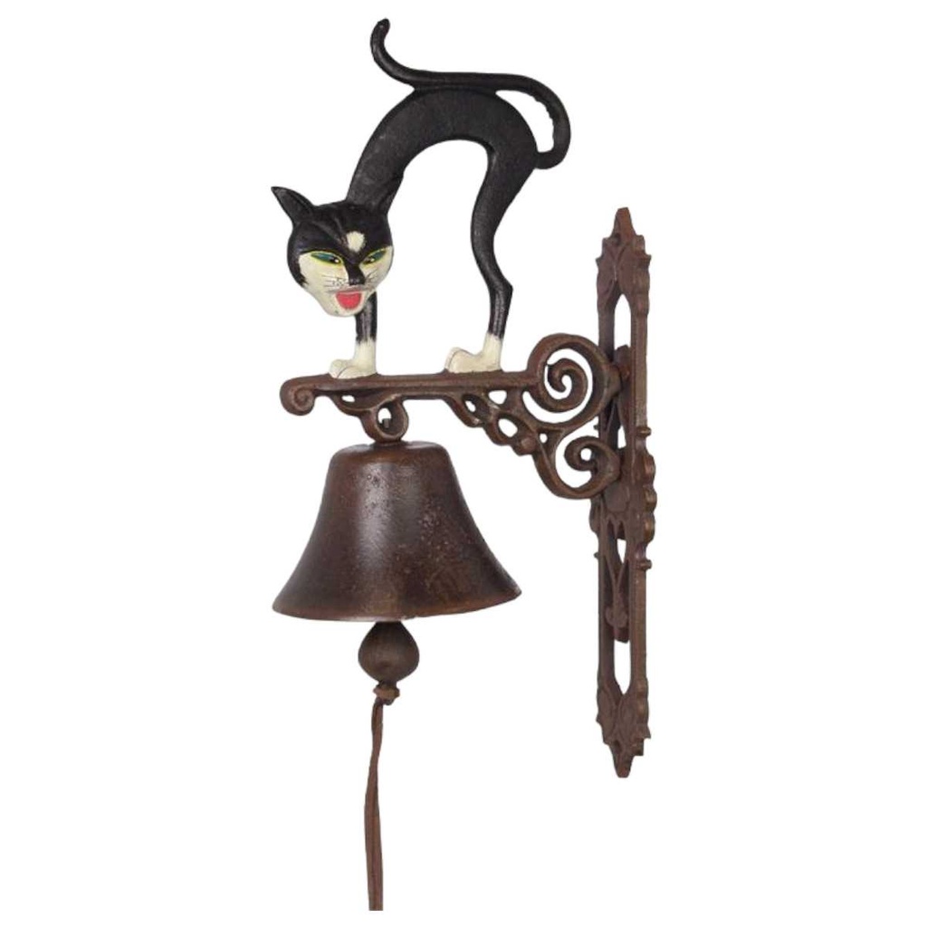[LA-45763] Wandglocke Türglocke Türklopfer Figürchen Gusseisen ängstliche Katze