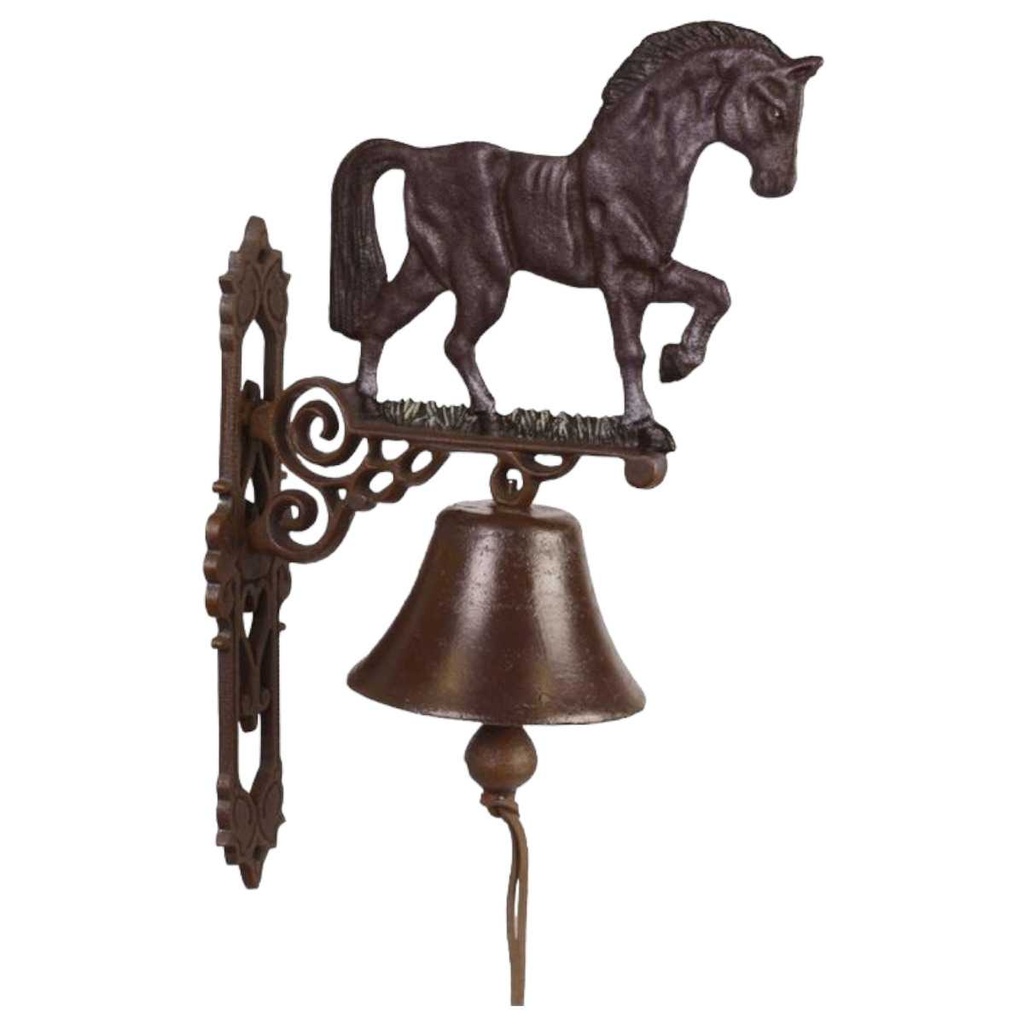 [LA-45794] Wandglocke Türglocke Türklopfer Figürchen Gusseisen Pferd Braun