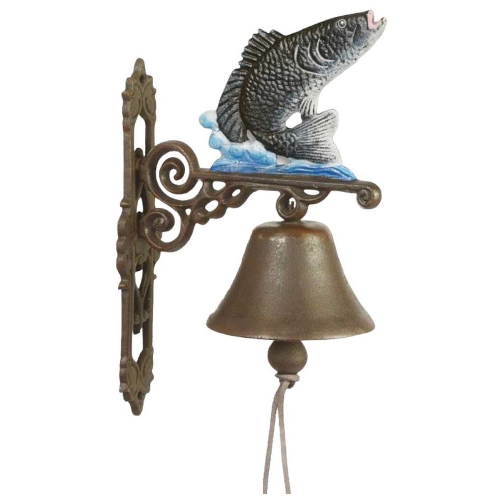 [LA-45803] Wandglocke Türglocke Türklopfer Figürchen Gusseisen Fisch