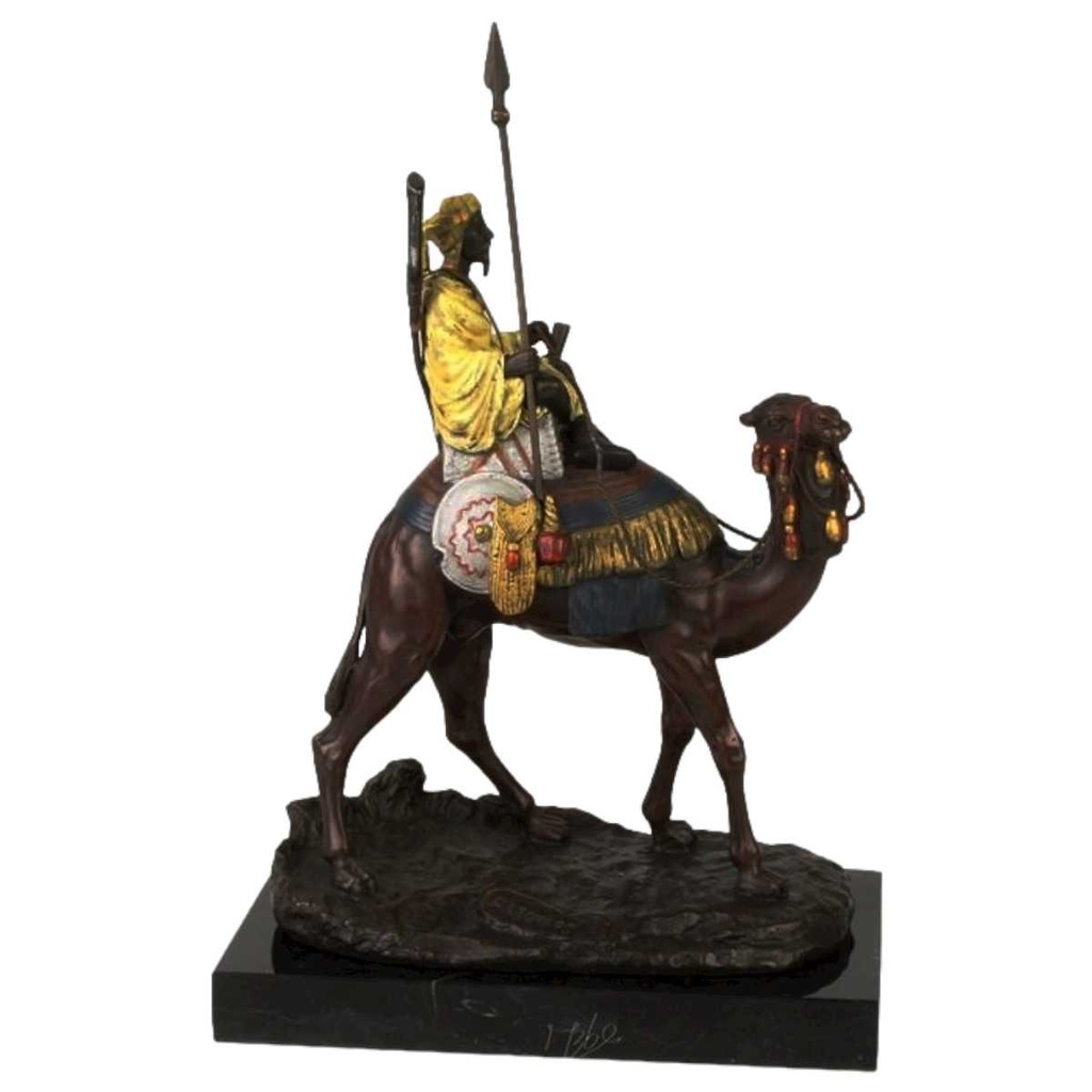 [LA-45955] Bronzeskulptur Bronzefigur Dromedar und Reiter