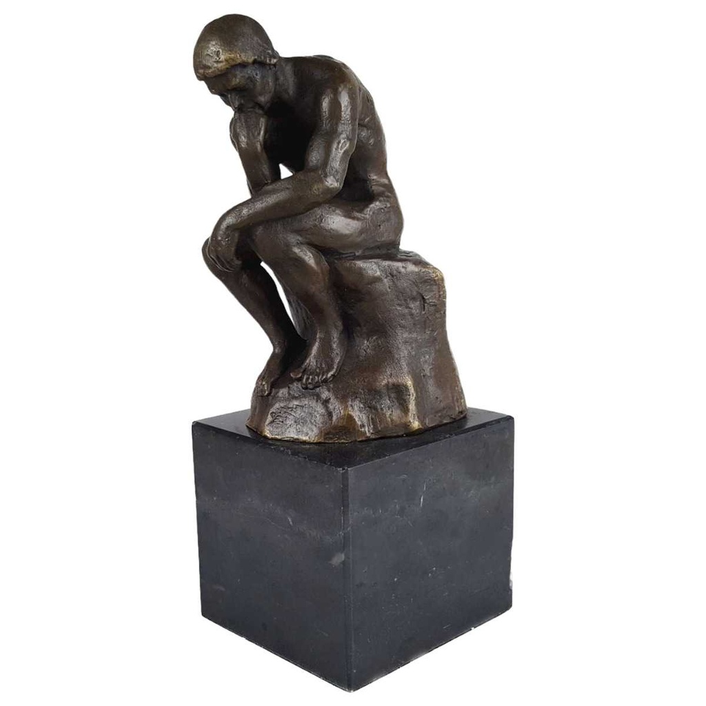 [LA-45965] Bronzeskulptur Bronzefigur Sitzender Denkender Mann Herr #45965