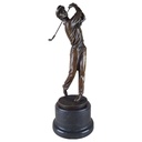 Bronzeskulptur Bronzefigur Sport Mann Herr Golfspieler