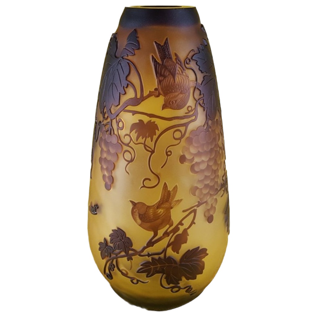[LA-45985] Vase Kameoglas Cameoglas Weinrebe