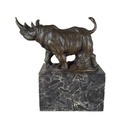 Bronzeskulptur Bronzefigur Laufender Wandelnder Nashorn